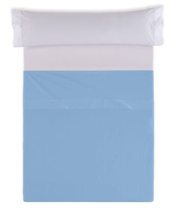 Drap TOP SHEET bleu clair - lit 200 50% coton / 50% polyester - 144 fils. Poids : 115 1