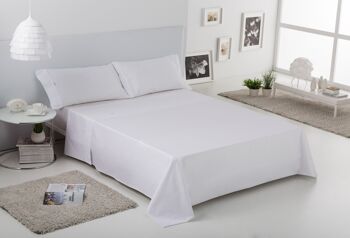 Drap COMPTOIR Blanc - Lit 135/140 50% coton / 50% polyester - 144 fils. Poids : 115 4