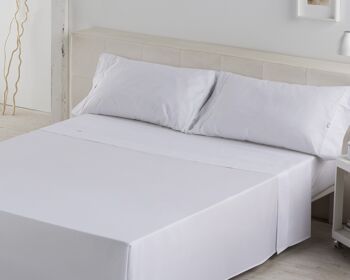 Drap COMPTOIR Blanc - Lit 180 50% coton / 50% polyester - 144 fils. Poids : 115 3