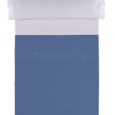 Blaues Gegenbettlaken – 180 cm Bett, 50 % Baumwolle / 50 % Polyester – 144 Fäden. Gewicht: 115