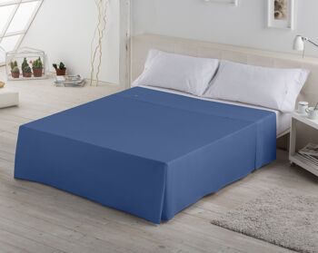 Drap COMPTOIR Bleu - Lit 90 50% coton / 50% polyester - 144 fils. Poids : 115 3