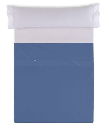 Drap COMPTOIR Bleu - Lit 200 50% coton / 50% polyester - 144 fils. Poids : 115 1