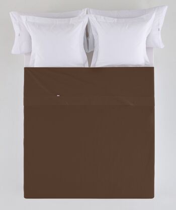 Drap TOP SHEET marron - lit 135/140 50% coton / 50% polyester - 144 fils. Poids : 115 1