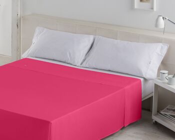 Drap TOP SHEET couleur Bubblegum - Lit 135/140 50% coton / 50% polyester - 144 fils. Poids : 115 3