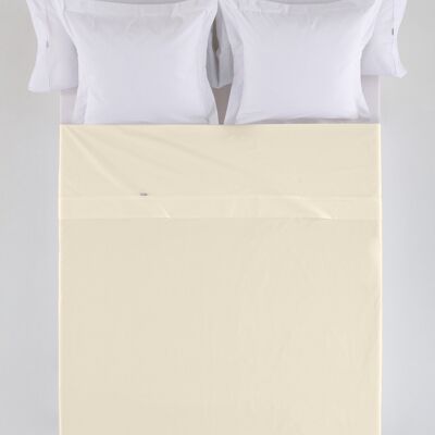 Cremefarbenes Gegenbettlaken – 180 cm Bett, 50 % Baumwolle / 50 % Polyester – 144 Fäden. Gewicht: 115
