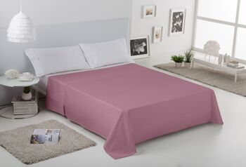 Drap TOP SHEET couleur Quartz - Lit 150/160 50% coton / 50% polyester - 144 fils. Poids : 115 4