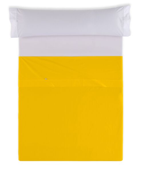 Sábana SABANA ENCIMERA color mostaza - Cama de 105 50% algodón / 50% poliéster - 144 hilos. Gramage: 115