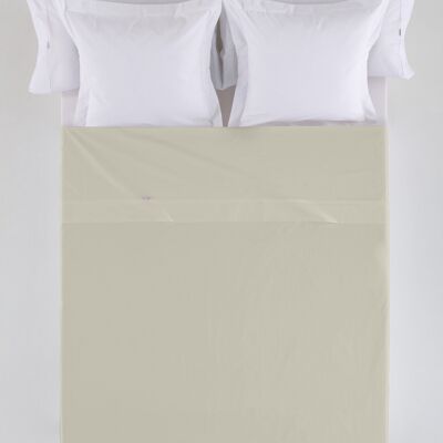 Steinfarbenes Gegenbettlaken – Bett aus 105 % Baumwolle, 50 % Polyester – 144 Fäden. Gewicht: 115