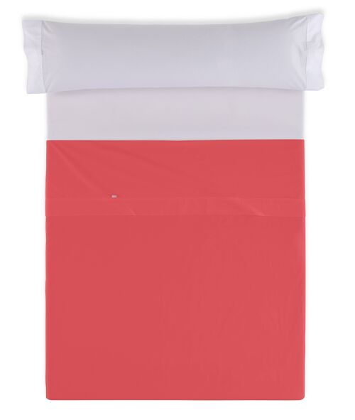 Sábana SABANA ENCIMERA color rojo - Cama de 200 50% algodón / 50% poliéster - 144 hilos. Gramage: 115