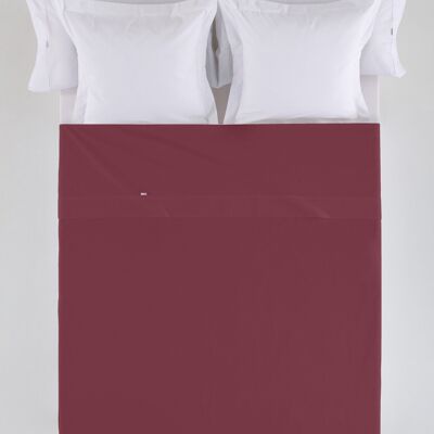 Drap COMPTOIR couleur bordeaux - Lit 135/140 50% coton / 50% polyester - 144 fils. Poids : 115