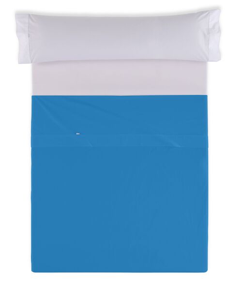 Sábana SABANA ENCIMERA color azul cendre - Cama de 105 50% algodón / 50% poliéster - 144 hilos. Gramage: 115
