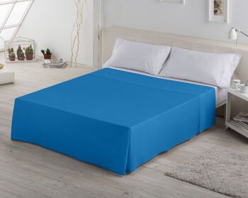 Drap COMPTOIR bleu cendre - lit 105 50% coton / 50% polyester - 144 fils. Poids : 115 3