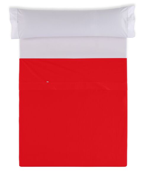 Sábana SABANA ENCIMERA color rojo amapola - Cama de 90 50% algodón / 50% poliéster - 144 hilos. Gramage: 115