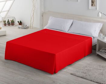 Drap COMPTOIR rouge coquelicot - Lit 90 50% coton / 50% polyester - 144 fils. Poids : 115 3