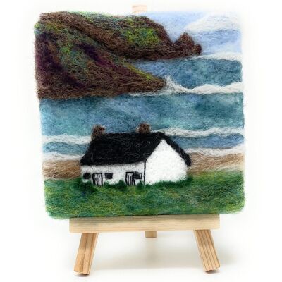 Mini obra maestra: Crafty Cottages - Kit de fieltro de aguja Seashore Bothy Cottage