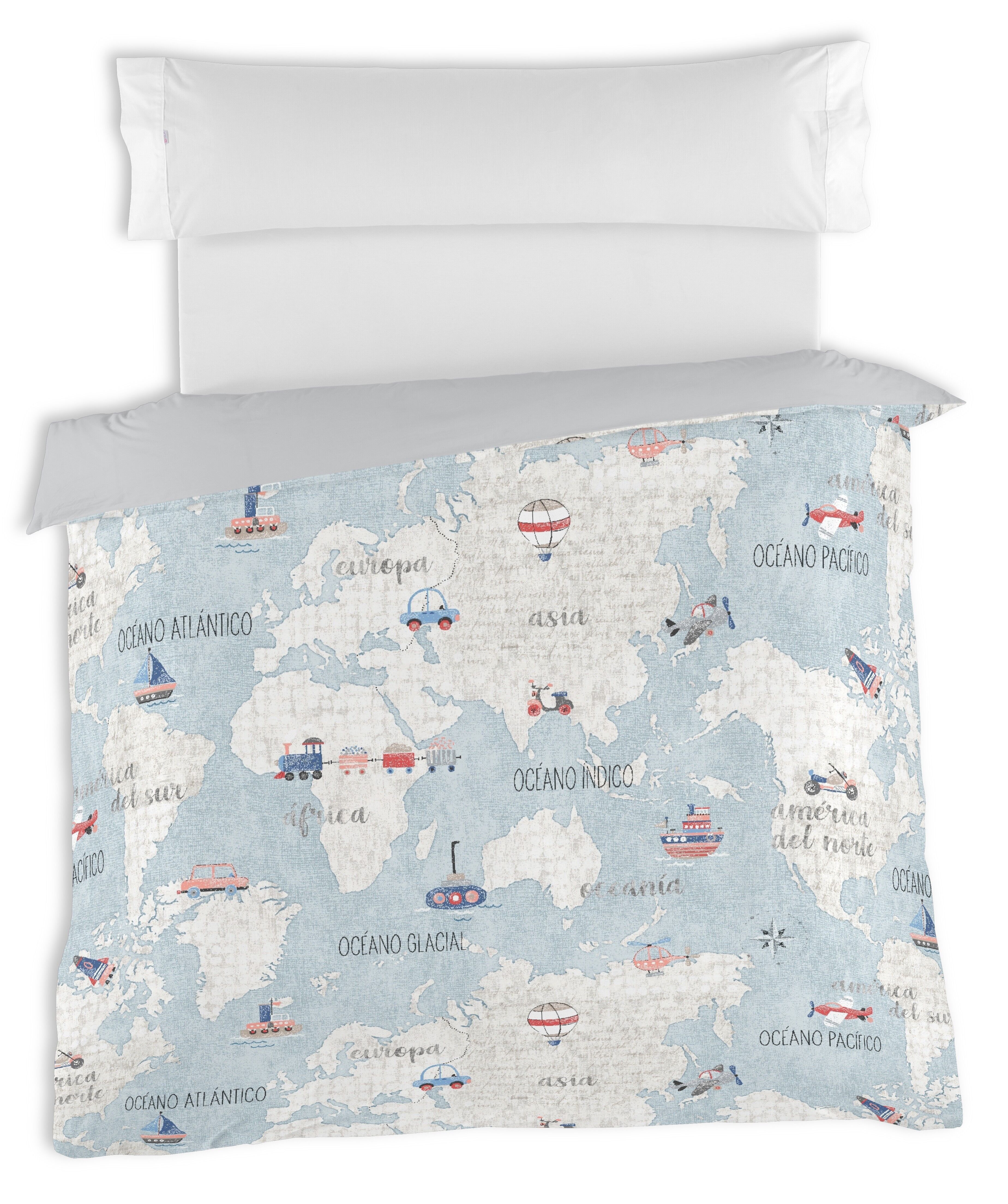 FUNDA NÓRDICA MIMUNDO - 200X200 CM - IMPRESIÓN DIGITAL - DIGITAL: 100% ALGODÓN / LISO: 50% ALGODÓN - 50% POLIÉSTER - 144 HILOS