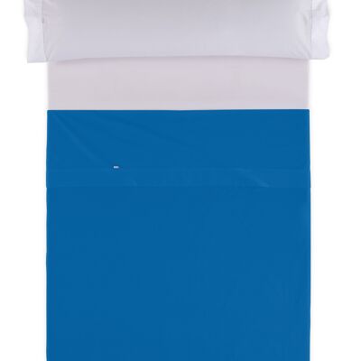 Drap COMPTOIR bleu impérial - Lit 150/160 50% coton / 50% polyester - 144 fils. Poids : 115
