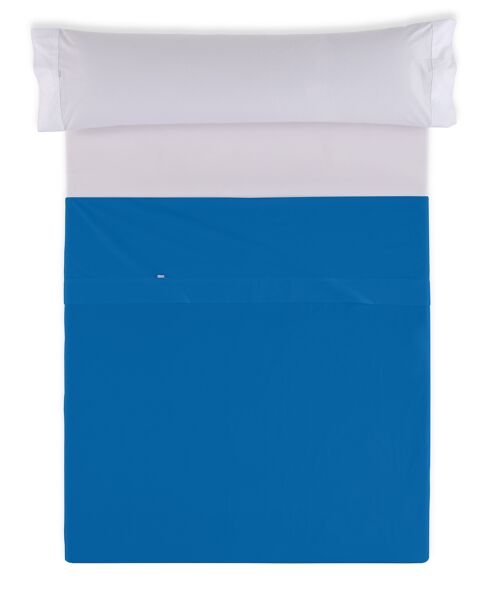 Sábana SABANA ENCIMERA color azul imperial - Cama de 200 50% algodón / 50% poliéster - 144 hilos. Gramage: 115