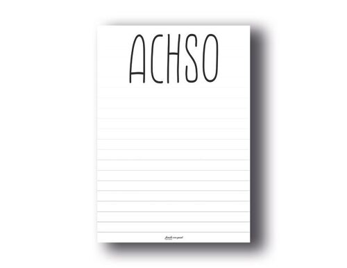 Schreibblock "ACHSO"