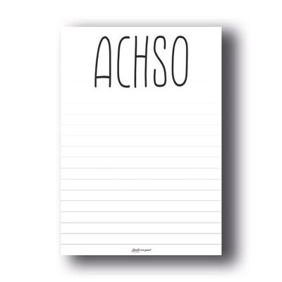 Blocco note "ACHSO"