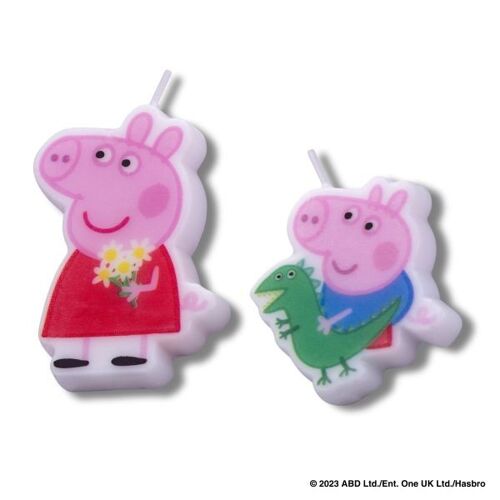 Lot de 2 bougies en cire personnages pour les anniversaires des enfants Dr. Oetker Peppa Pig