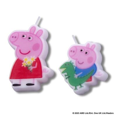Set of 2 character wax candles for children's birthdays Dr. Oetker Peppa Pig