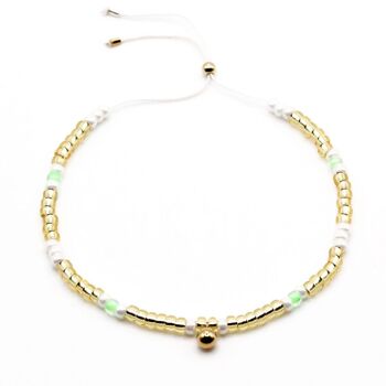 Bracelet perles Malibu Gold / Avec une perle dorée en pendentif 2