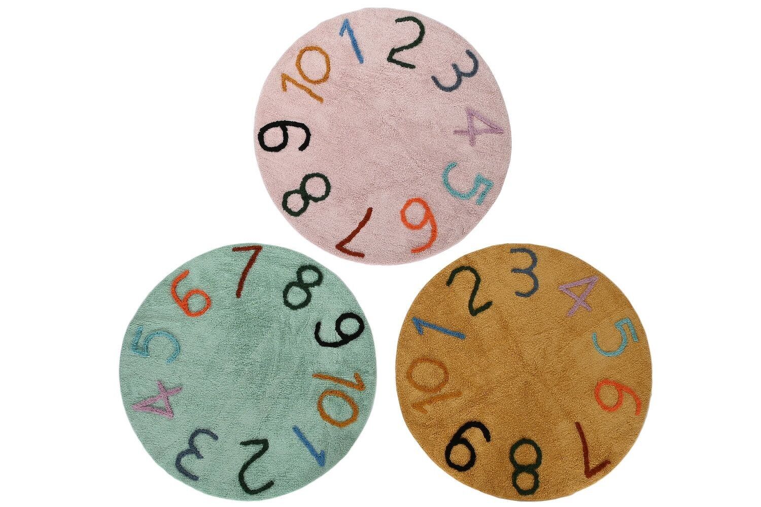 TAPPETO IN COTONE 100X100X1,5 1300 G/M2 NUMERI 3 SU TX210114