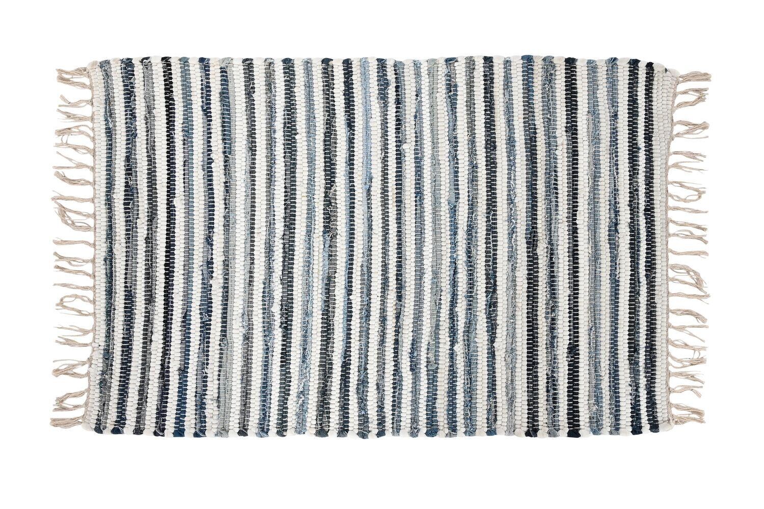 TAPPETO IN COTONE 80X50X0,5 CHINDI BLU TX211268