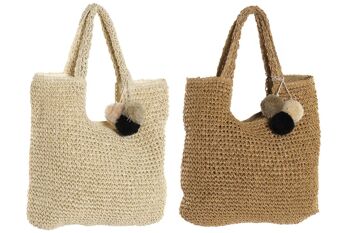 SAC FIBRE 46X3X65 POMPONS 2 ASSORTIMENTS. BO196504 1