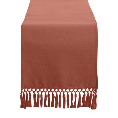 RECYCLED COTTON TABLE RUNNER 40X140 TERRACOTTA TX210394