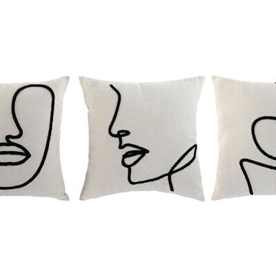 COTTON CUSHION 45X15X45 420 GR.   FACE STROKES 3 SURT. TX210414