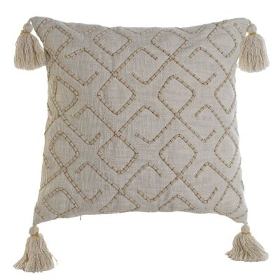 COTTON CUSHION 45X15X45 420GR, RAW EMBROIDERY TX208741