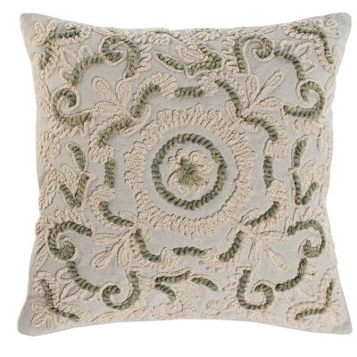 COTTON CUSHION 45X45 584 GR, HAND EMBROIDERY TX213370