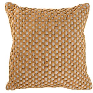 COUSSIN COTON 45X45 756 GR, FRANGES MOUTARDE TX213474