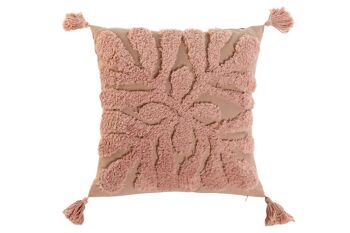 COUSSIN COTON 45X5X45 420 GR, CORAIL AVEC GLANDS TX210146 1