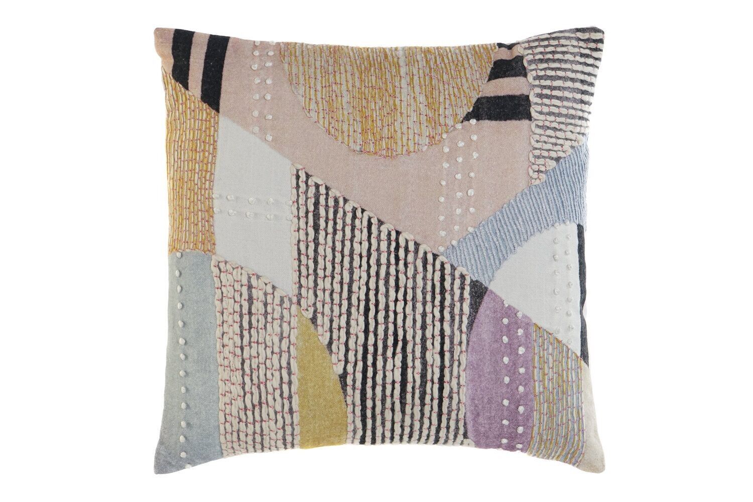 CUSCINO IN COTONE 45X8X45 450 GR, RICAMO MULTICOLORE TX208838