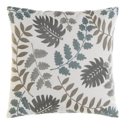 COTTON CUSHION 45X8X45 450 GR, EMBROIDERY LEAVES TX208842