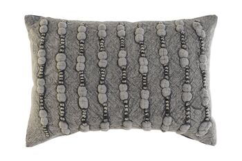 COUSSIN COTON 50X15X30 392 GR, BRODERIE GRIS CLAIR TX208680 1