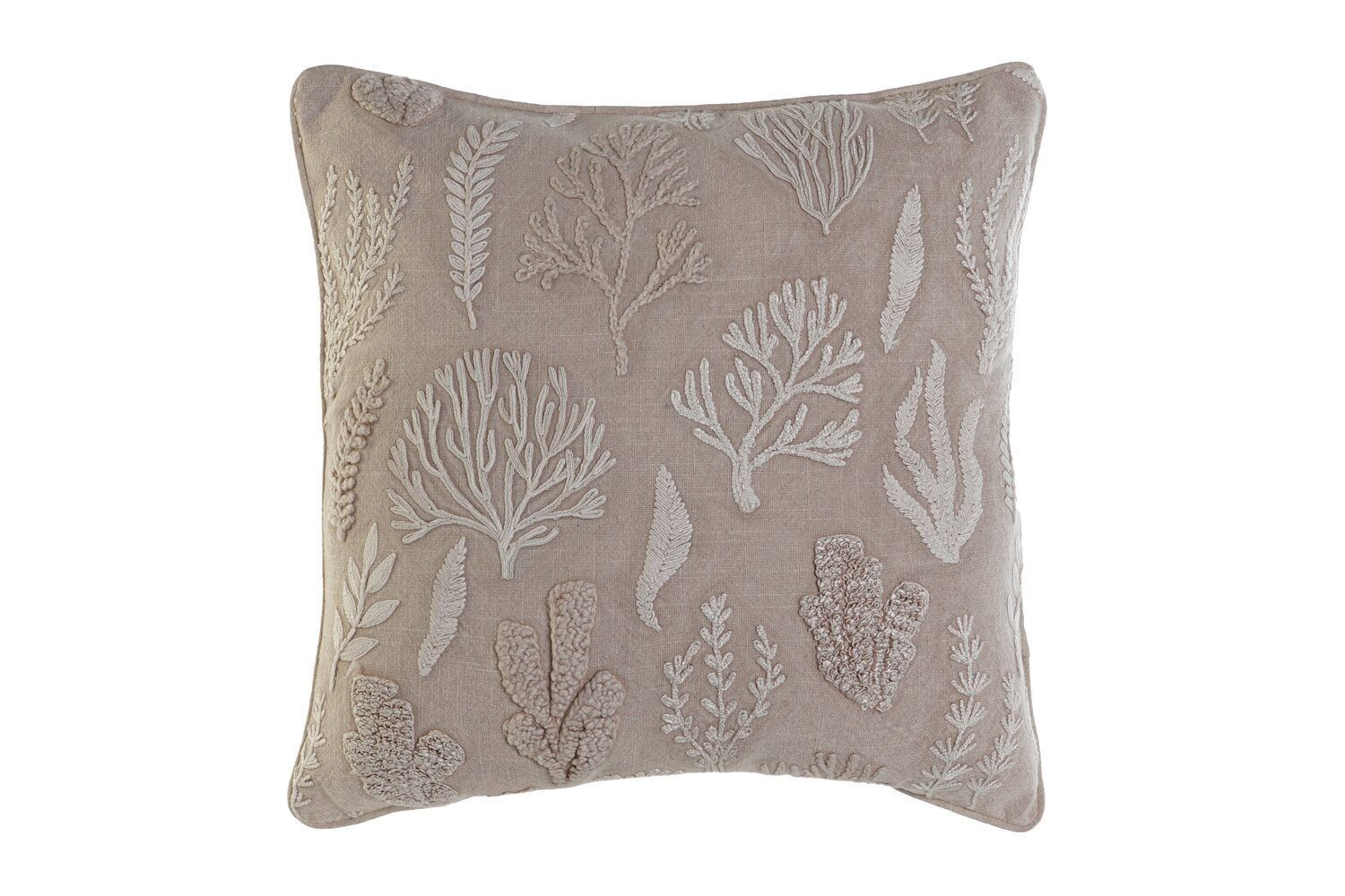 CUSCINO IN COTONE 50X15X50 560 GR, RICAMO PALMA ROSA TX208684