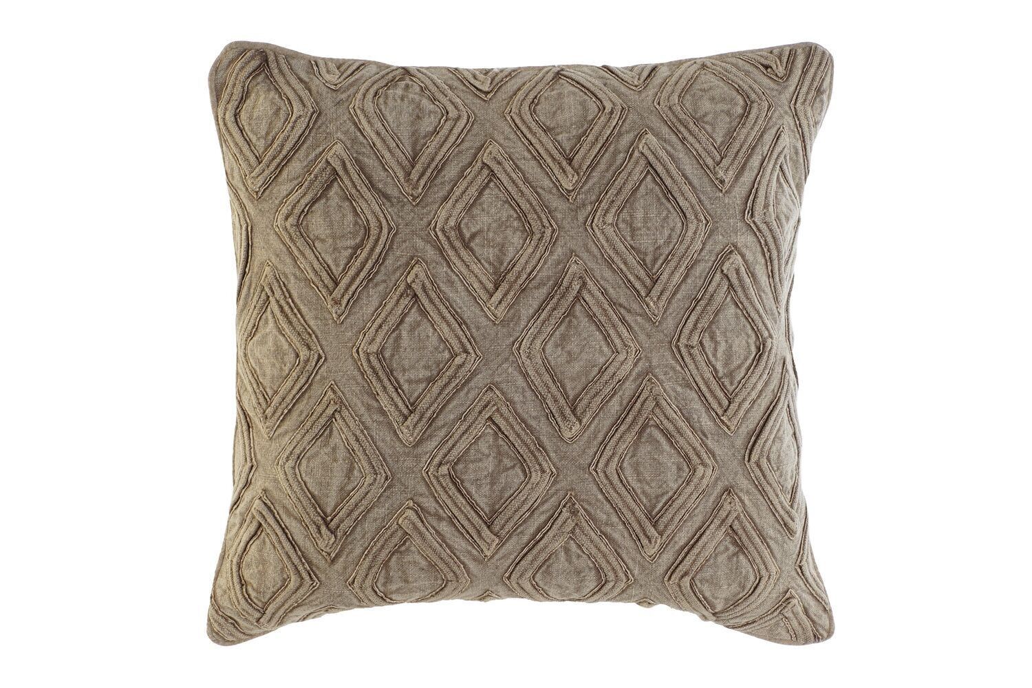 CUSCINO IN COTONE 50X15X50 560GR, RICAMO BEIGE TX208687