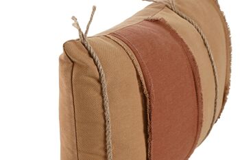 COUSSIN COTON 50X30 380 GR, PATCHWORK MARRON TX213463 3