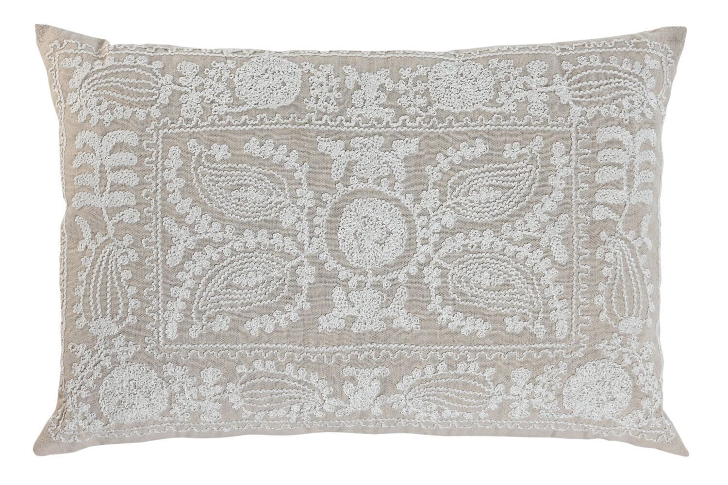 CUSCINO IN COTONE 60X40 668 GR. RICAMO GREZZO TX213542