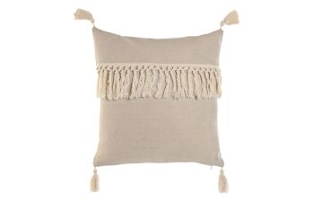 COUSSIN EN COTON RECYCLÉ 45X15X45 420 GR. FRANGES TX210384 1