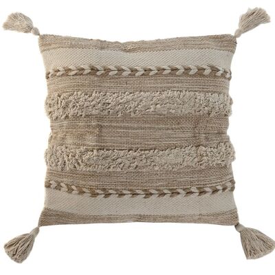 COUSSIN JUTE COTON 45X45 790 GR, FAIT MAIN TX213608