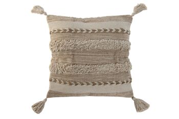 COUSSIN JUTE COTON 45X45 790 GR, FAIT MAIN TX213608 1