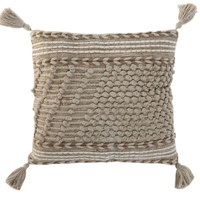 COUSSIN COTON JUTE 45X45 754 GR, FAIT MAIN TX213609