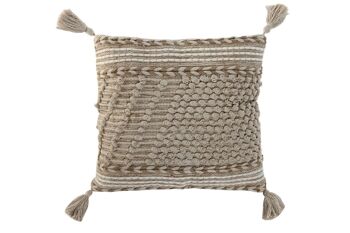 COUSSIN COTON JUTE 45X45 754 GR, FAIT MAIN TX213609 1