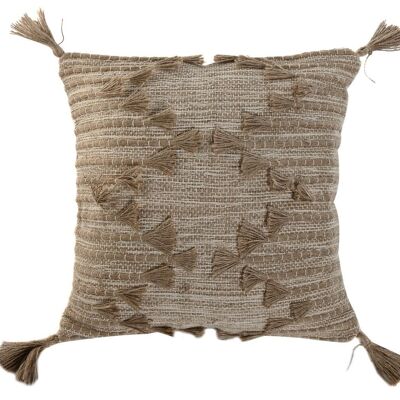 COUSSIN COTON JUTE 45X45 878 GR, FAIT MAIN TX213614