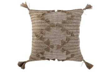 COUSSIN COTON JUTE 45X45 878 GR, FAIT MAIN TX213614 1